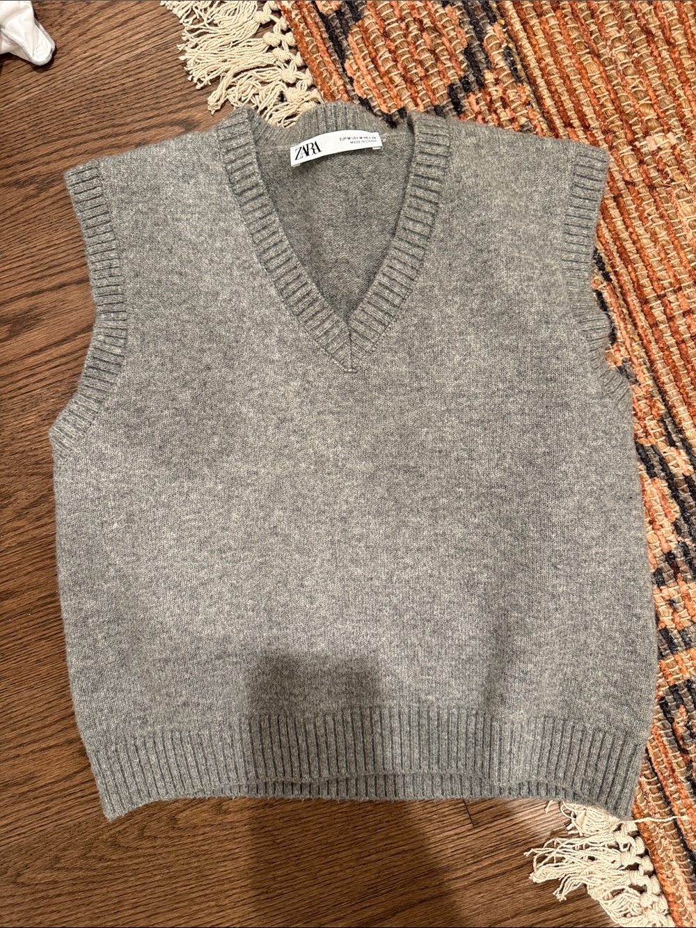 Zara Light Gray V-Neck Sweater Vest